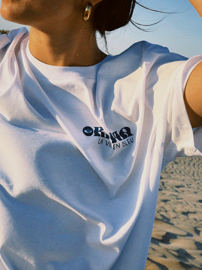T-SHIRT - "LA VIE EN BLEU" - BLANC