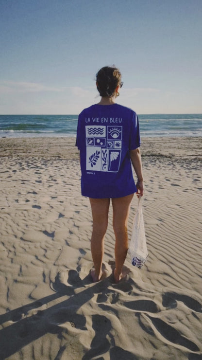 T-SHIRT - "LA VIE EN BLEU" - BLEU
